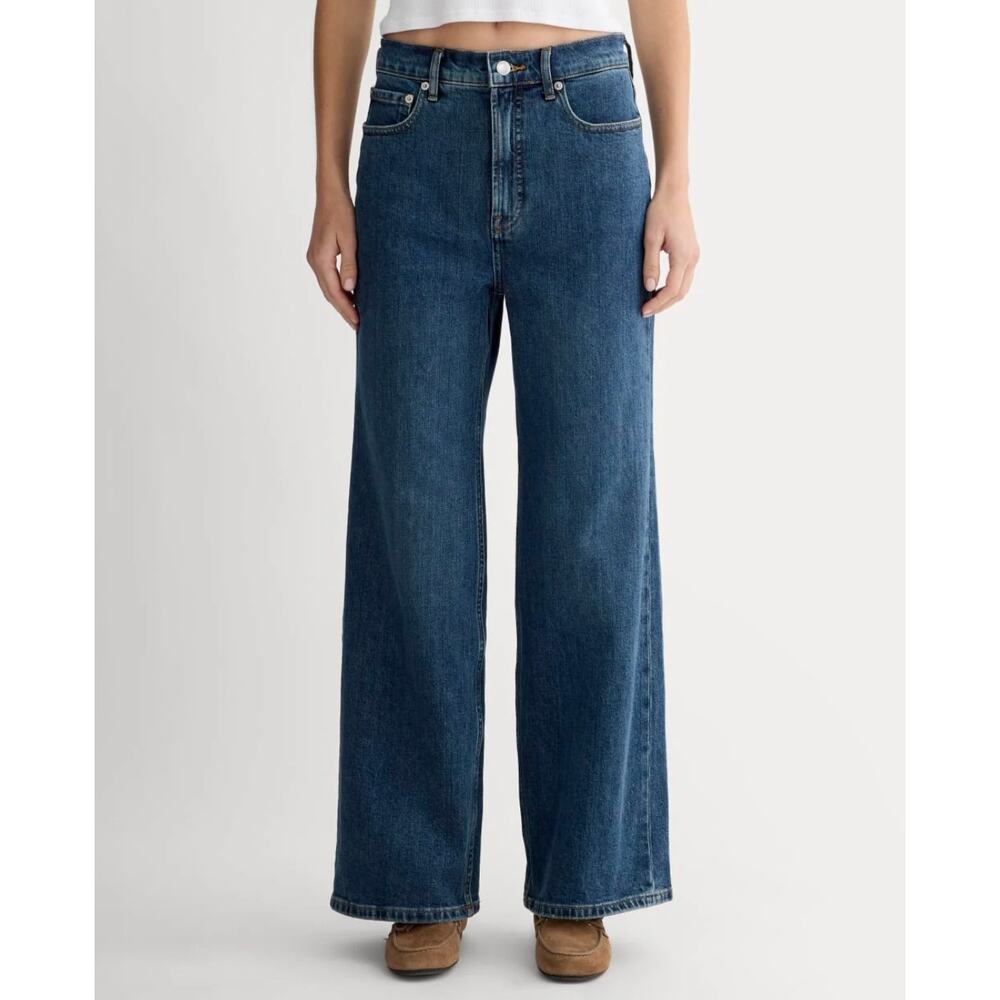Everlane NWT The Way-High Sailor Jean in Deep Blue Wide Leg Denim - 33 Reg